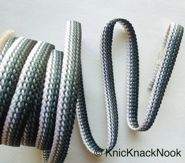 Black, White And Grey Thread Lace Trim, Basket Weave